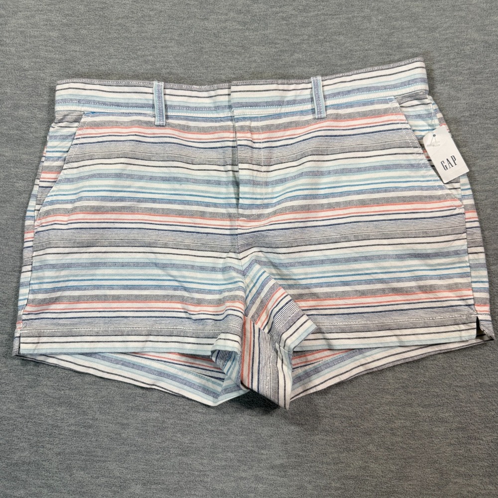 Gap Shorts Womens 14 Blue Multicolor Mid Rise Easy‎ Fit Summer 3 Inch Inseam
